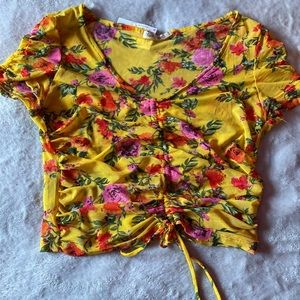 Cute floral crop top with tie MEDIUM